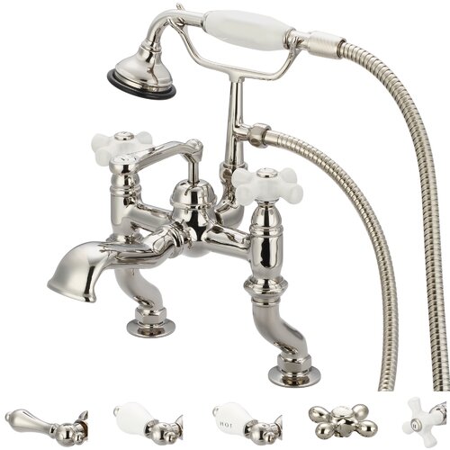 Water Creation Vintage Classic Double Handle Deck Mount Tub Faucet