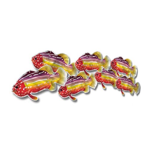 All My Walls School of Red Fish II Metal Wall Hanging