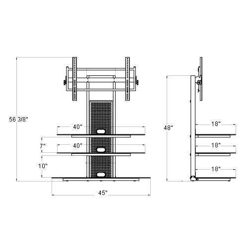 Transdeco International Deco Entertainment 32 65 Plasma TV Stand