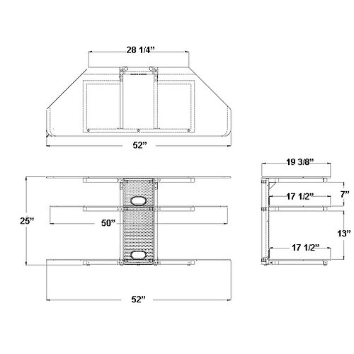 Transdeco International Deco Entertainment 32 52 TV Stand