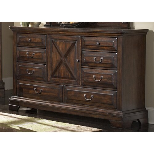 American Woodcrafters Heritage Lodge Triple 8 Drawer Dresser