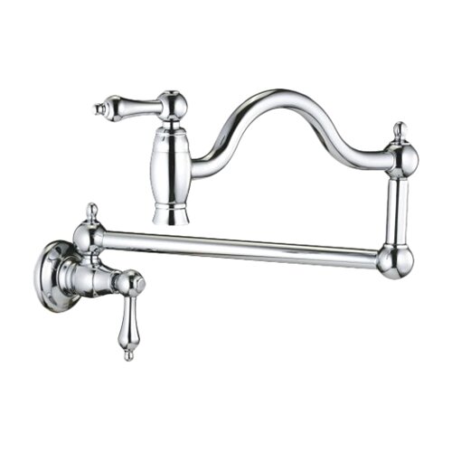 Double Handle Wall Mounted Pot Filler Faucet with Metal Lever Handles