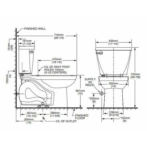 Cadet 3 Compact Elongated 2 Piece Toilet | Wayfair