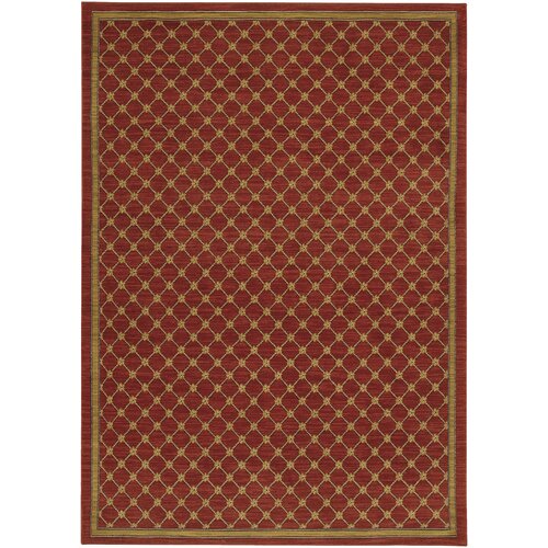 English Manor Coventry Trellis Red Area Rug