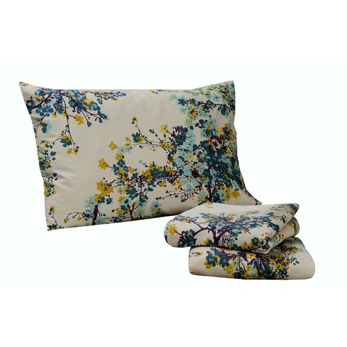 Tribeca Living Casablanca 300 Thread Count Floral Printed Deep Pocket