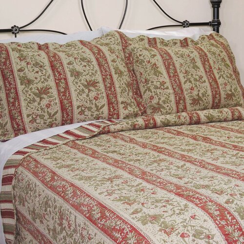 Bedding Cary Floral Stripe Quilt Collection