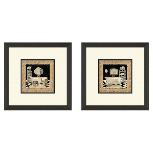 Pro Tour Memorabilia Bath Antique Bath Framed Art (Set of 2)