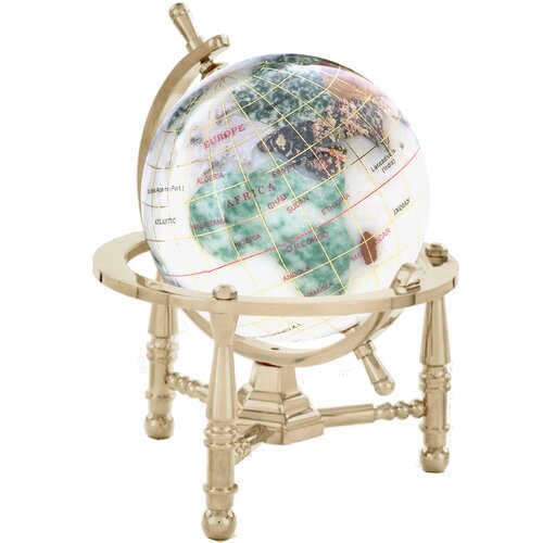 Alexander Kalifano Gemstone Globe Opalite Ocean with Nautical 3 Leg