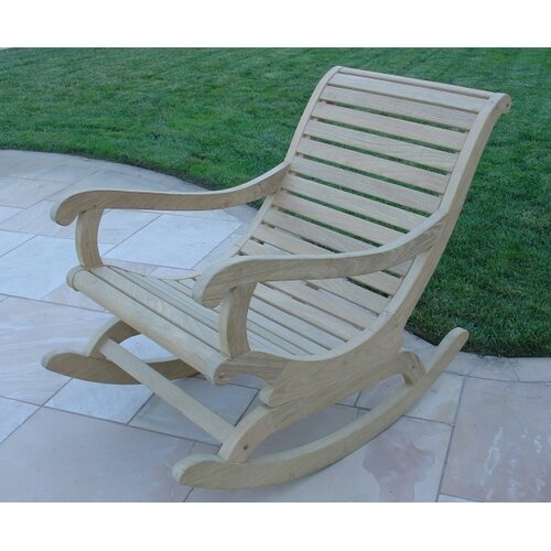 Royal Teak Roble Wood Adirondack Chair with Ottoman