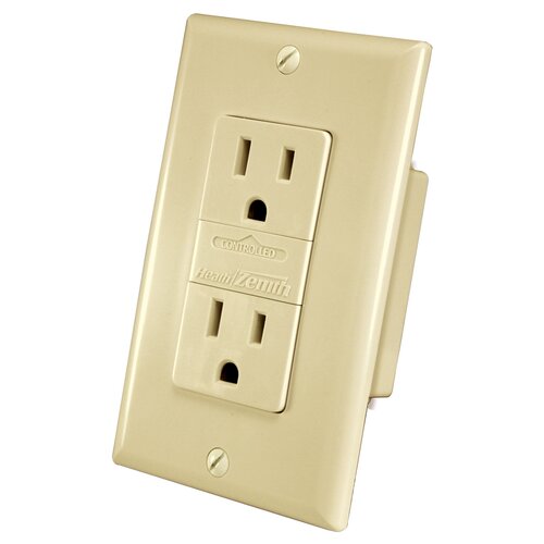 Heath Zenith Wireless Command RF Receptacle in Ivory