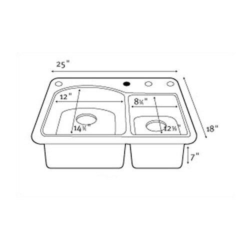 Swanstone Swanstone Classics 25 x 18 Space Saver Double Bowl Kitchen