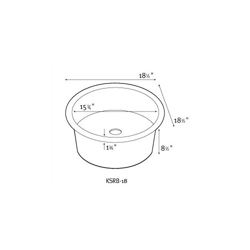 Swanstone Metropolitan 18.5 x 18.5 Round Bowl Kitchen Sink
