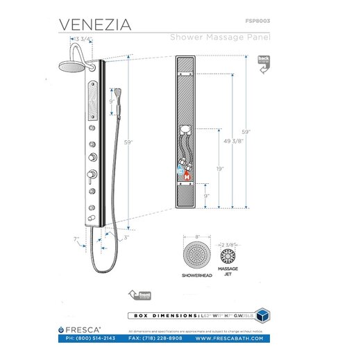 Fresca Parma Shower Panel   FSP8003SL