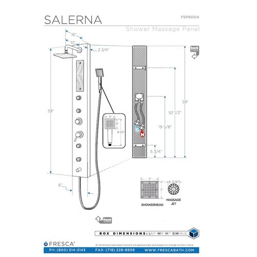 Fresca Salerna Shower Panel   FSP8004SL