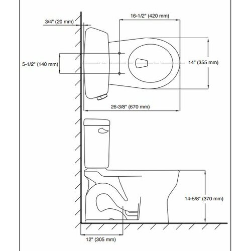 Toto Drake 1.6 GPF Round 2 Piece Toilet with E-Max Flush System ...