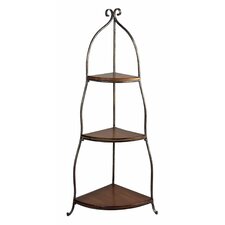 Deer Park Ironworks Floral and Vase Corner Bakers Rack