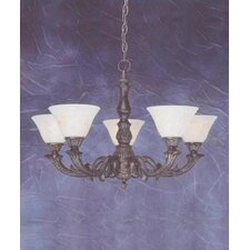 Olde Manor 5 Light Chandelier with Marble Glass