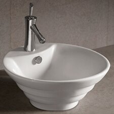 Isabella Round Stepped Bathroom Sink with Overflow and Center Drain