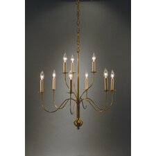 Chandelier 9 Light Candelabra Sockets Curved Arms Hanging Chandelier