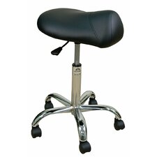 Professional Saddle Stool with Chromed Steel Base