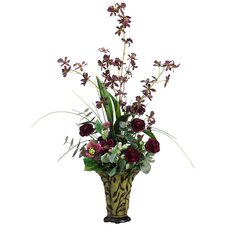 Tori Home 33 Dendrobium Orchid and Ranunculous Silk Floral