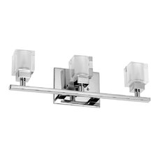 New Era Glass Cube 3 Light Bath Vanity Light