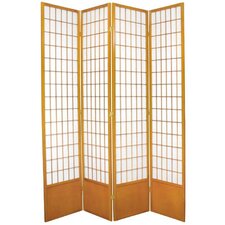 Oriental Furniture 83.5 x 56 Window Pane Shoji 4 Panel Room Divider