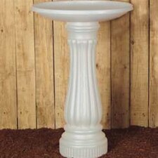 Round Bird Bath in White