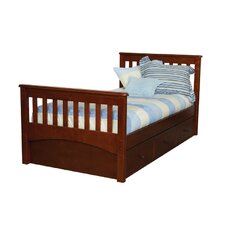 Bolton Furniture Mission Twin Slat Bed with 3 Drawer Under Bed Case