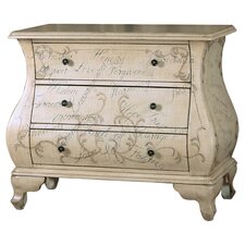 Janitzio 3 Drawer Bombe Chest in Ivory