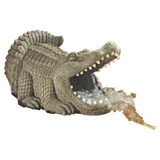 Alligator Gutter Guardian Statue in Taupe