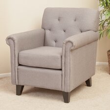 Veronica KD Tufted Linen Club Chair in Grey