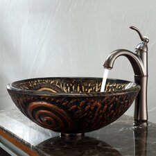 Kraus Venus Glass Vessel Sink and Riviera Faucet   C GV 571 19mm