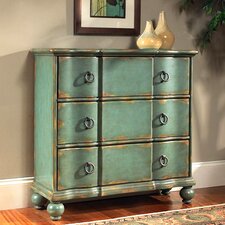 Stein World Painted Treasures 2 Door 6 Drawer Accent Moonstone Cabinet