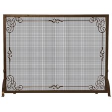 Panel Bronze Fireplace Screen