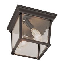 Outdoor 3 Light Square Flush Mount