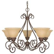 Five light chandelier Transitional style Castillo collection