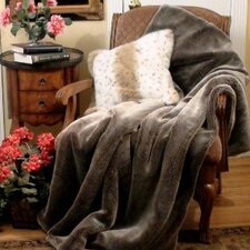 Chinchilla Faux Fur Acrylic Throw Blanket and Pillow Set