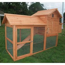 Large Pawhut Chicken Coop with Hinged Roof and Nesting Box