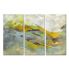 All My Walls Tsunami by Mary Lea Bradley 3 Piece Painting Print Plaque