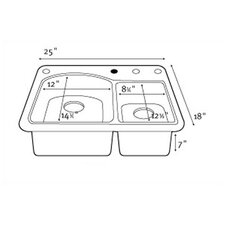 Swanstone Classics 25 x 18 Space Saver Double Bowl Kitchen Sink